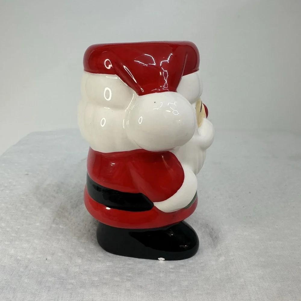 Vintage Russ Berrie Ceramic Santa Candle Holder Tea Light Christmas‎ Taiwan